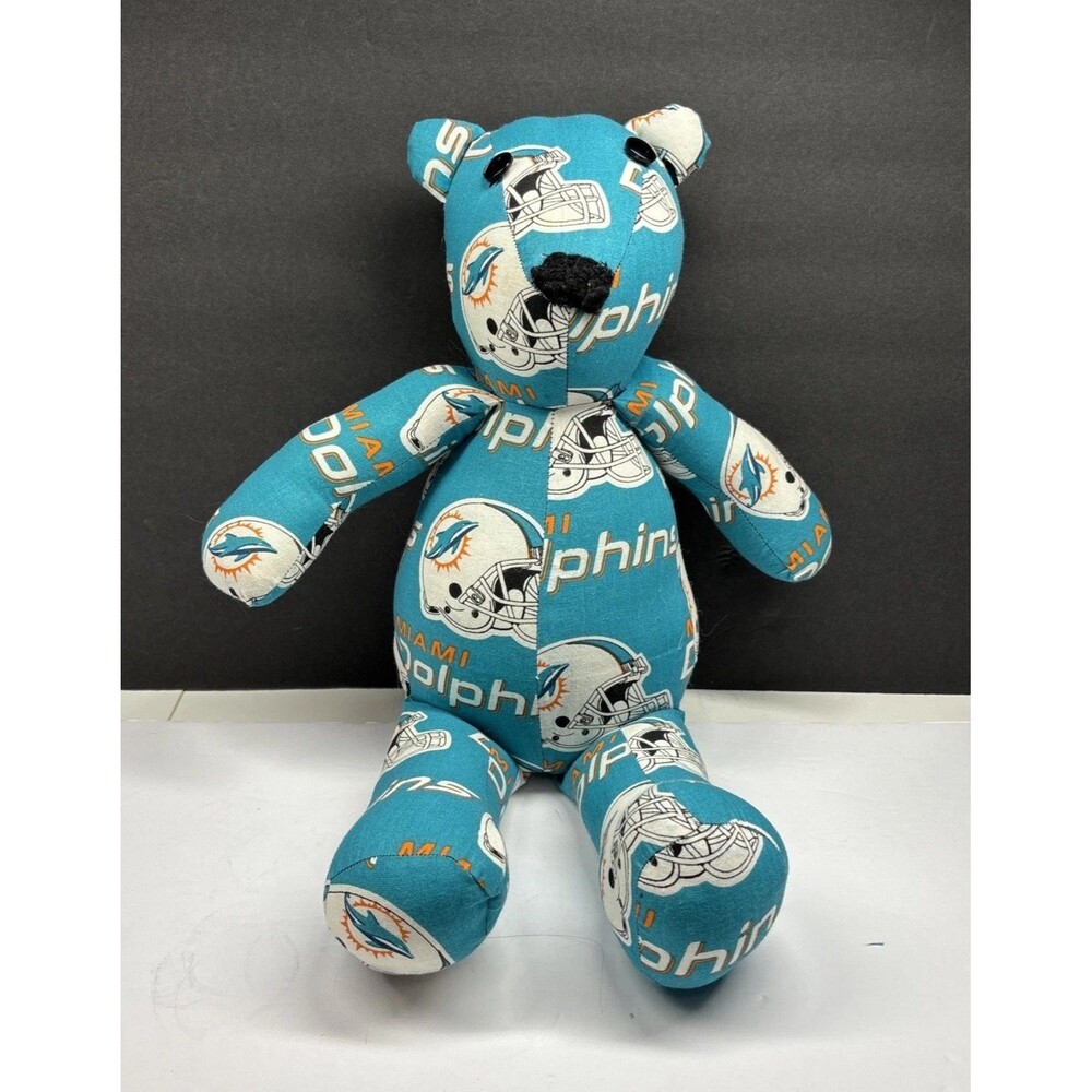 NFL Florida Miami Dolphins Football Plush Stuffed Bear Handmade Collectible Fan